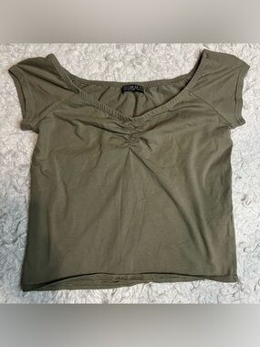 Ruched Scoop Crop Top
